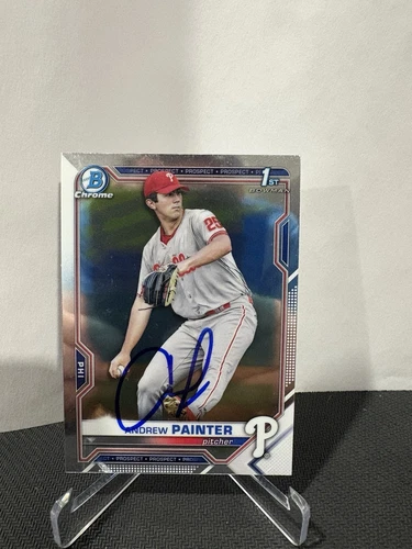 Signed auto ANDREW PAINTER 2021 1st Bowman Chrome autographed BDC-10 Draft COA