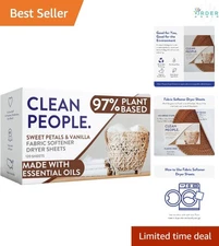 Fabric Softener Dryer Sheets Sweet Petals Vanilla 120 Count Sensitive Skin