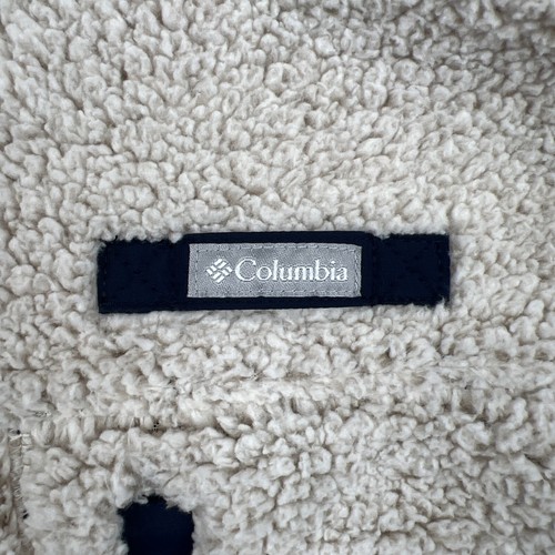 Columbia Mountain Side Sheep Skin Fleece Vest Full Zipper Lt Beige Women's Sz M - Picture 5 of 14