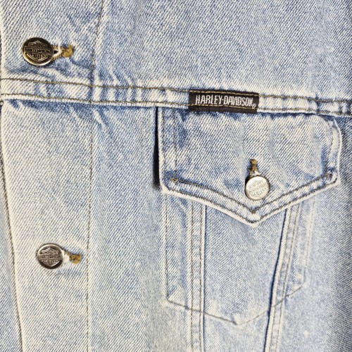 Harley Davidson Vintage Denim Jeansjacke Herren XL bestickt hinten Adler Patch - Bild 11 von 11