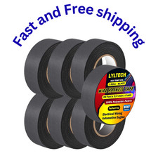 Wire Harness Tape 7 Rolls-Total 328 FT, Polyester Fabric,Flame Retardant,at 257℉