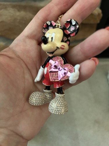 DISNEY BAUBLEBAR MINNIE AND MICKEY MOUSE VALENTINE'S ENAMEL BAG CHARM KEYCHAIN - Picture 19 of 23