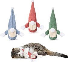 Cat Toys 3 Pcs Catnip Crinkle Sound Santa Claus, Soft Durable Teething Material