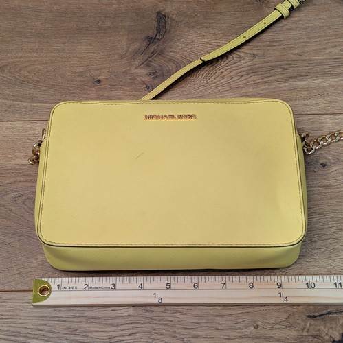 Michael Kors Umhängetasche Jet Set East West Saffiano Leder Neon Gelb - Bild 13 von 15