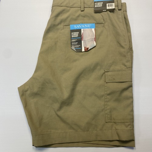 SAVANE Men’s 42 Hybrid Cargo Comfort Waist Khaki Beige Shorts - Picture 5 of 11