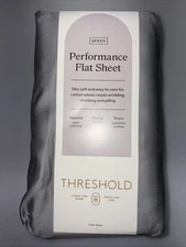 Queen 400 Thread Count Performance Flat Sheet Classic Gray - Threshold: Cotton