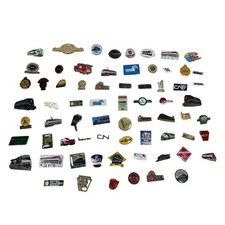 Assorted Vintage Train Railroad Enamel Metal Lapel Pin Huge Lot Amtrak Employee