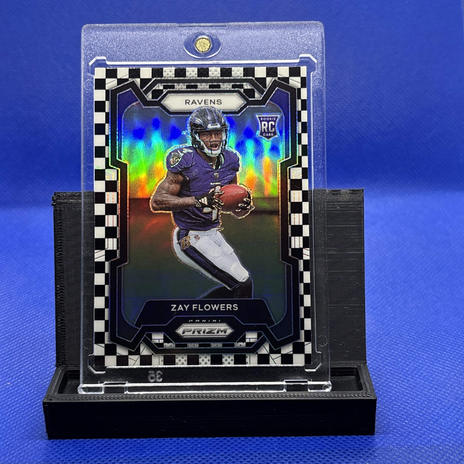 Zay Flowers 2023 Prizm #307 Black & White Checker /(SSP Zay Flowers 2023 Prizm #307 Black & White Checker /(SSP