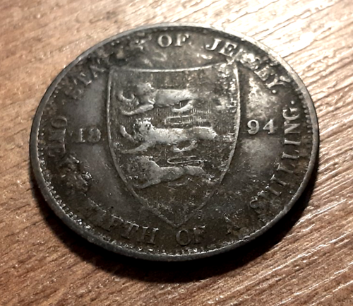 VICTORIA JERSEY 1/12 SHILLING 1894 - Picture 2 of 2