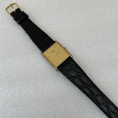 Seiko tank 5y30 vintage メンズ腕時計 Vintage Seiko Tank Mens Watch Rare Gold dial 5Y30-5069 - New
