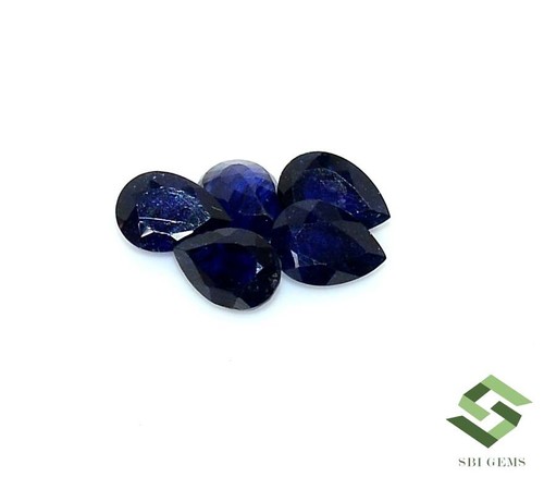 Lote de 05 piezas de piedras preciosas sueltas de zafiro azul natural de 7x5 mm 5,28 CTS GF - Imagen 5 de 7
