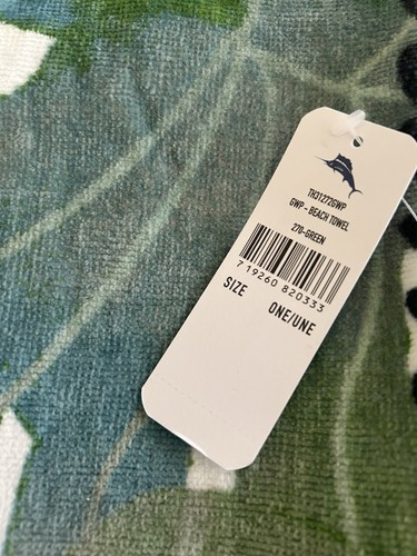 Tommy Bahama Lounge Bag & Swim Bag & Beach Towel Green Floral Design NWT - Picture 9 of 10