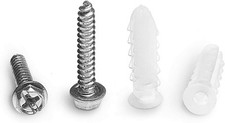 (100) Ribbed Conical Anchors and (100) Screws, Drywall, Masonry, Concrete