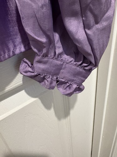 Vintage 80er Anne Klein Bluse Damen lila Rüschen hochgeschlossen Größe 12 - Bild 13 von 20