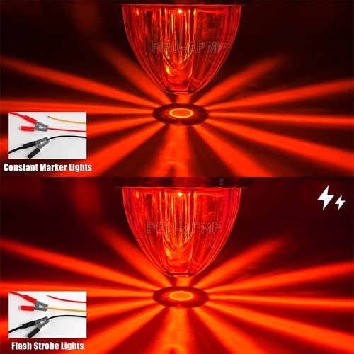 4x 12V Red LED Watermelon Lights Flush Truck Trailer Clearance Side Marker Light - Bild 2 von 7