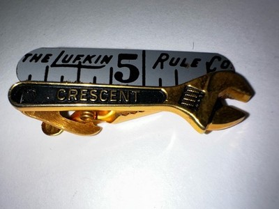 Vintage CRESCENT Adjustable Wrench Tie Tack Bar Clip Kinney Co. - Rare Version!