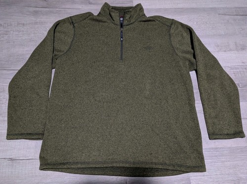 The North Face Fleece Sweater Mens XL Green 1/4 Zip Pullover Sweatshirt Hiking - Picture 1 of 8