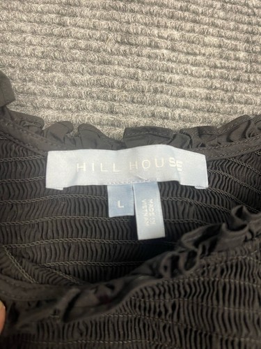 Hill House Top Aiko Black Nap Women's Size Large Short Puff sleeve - Picture 3 of 7