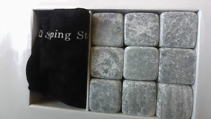 Set of 9 Sipping Chilling Stones Whiskey Rocks Grey Soapstone Instead of Ice NIB