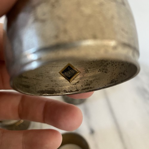 Vintage Serviettenringe gehämmert Messing Metall 4er Set - Bild 10 von 10