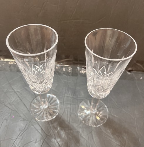 Two (2) Waterford Crystal Lismore Champagne Flutes 7-1/4" Jim O’Leary - Picture 3 of 9