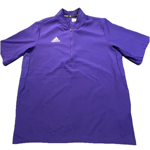 Adidas 1/4 Zip Shirt Herren Large Under the Lights Cage Lila Batting Warm Up