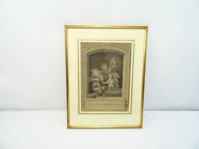 GRAVURE L CATHELIN PEINT PAR F EISEN LE PERE LES PETITS BOUFFONS CABARET DE CHAT - Photo 1/4