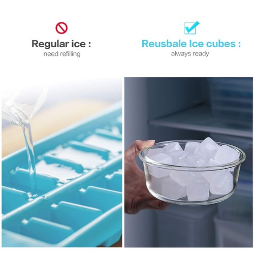 60 Pcs Reuable Ice Cubes White Clear Plastic Ice Cube to Keep Our drinks such... - Picture 4 of 7