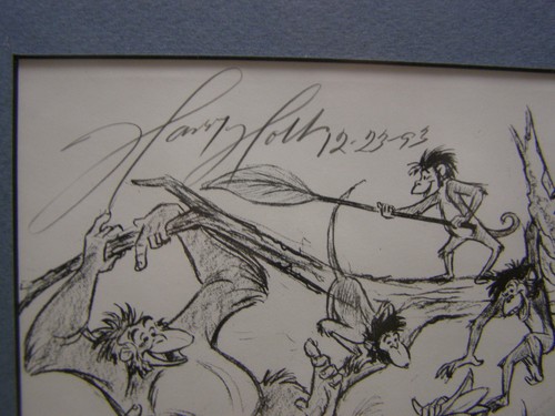 Disney Artist Harry Holt Signed Art Print Mowgli and the Jungle Animals - Picture 3 of 5