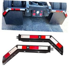 Angled Spring Loaded Mud Flap Hanger Bracket Mudflap Holder Set 1-1/8" Black