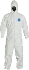 Pack Of 3 DuPont Tyvek 400  Disposable Protective Coverall, Respirator-Fit Hood