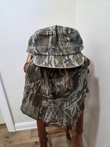 Vintage Mossy Oak Treestand Short Bill Hat With Facemask - Bild 1 von 5