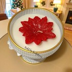 Rachel Zoe Christmas poinsettia Candle 3-D NEW Red Viral Christmas Candle Cute