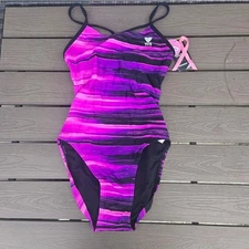 TYR Youth Girl Durafast Elite Lumen Purple CutoutFit One Piece Sz 24 New