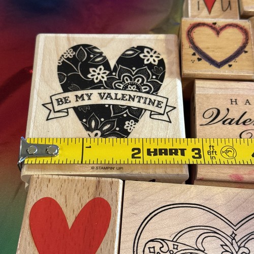 Lot of 23 Heart Love ❤️ Themed Wood Mounted Rubber Ink Stamp Stamps - Picture 11 of 20