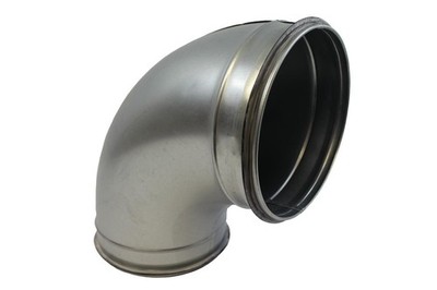 Bogen 90° NW 150mm mit Lippendichtung, Wickelfalzrohr, Lüftung Rohr, Formteil