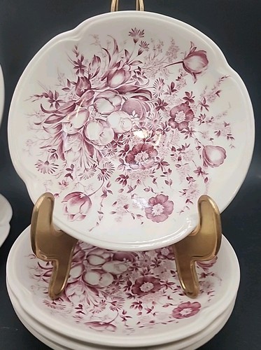 9- VTG Johnson Bros Windsor Ware Salad Plates (2), Berry Bowls (3) & Saucers (4) - Picture 9 of 18