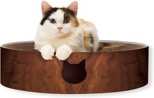 Necoichi Cat Scratcher Bowl for Indoor Cats - Large, Dark Cherry