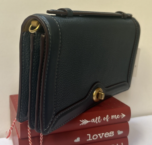 🐼💦 Coach 69969 🐼💦 Riley Chain Clutch Leder Umhängetasche Dark Denim🐼 W11 - Bild 6 von 11