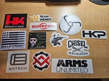 Gun Stickers Decals - Lot of 12 Original Stickers HK Surefire Eotech Team Wendy