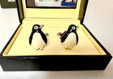 Penguin Cufflinks for Men Birthday Wedding Gift Animal Cufflinks - New in Box