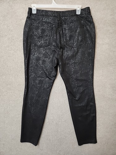 Simply Vera Wang Skinny Ponte Knit Pants Womens XL Black Snakeskin Print NEW - Picture 6 of 10