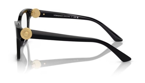 Versace VE 3341U GB1 Black Plastic Cat-Eye Eyeglasses 52mm - 第 3/7 張圖片