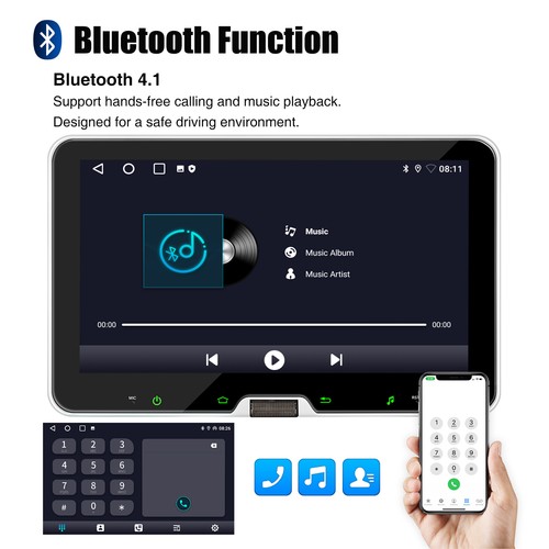 Android14 Carplay Car Stereo GPS 4+64G NAVI SAT RDS 1 DIN 360° Rotatable Screen - Picture 11 of 16