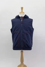 NWT$1750 Brunello Cucinelli Men Sleeveless Hooded Zip Sweater W/Logo Zips M A258