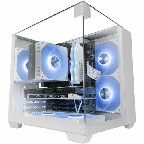 Case computer desktop ATX Mars Gaming MCVISIONMW Bianco