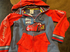 DISNEY STORE CARS LIGHTNING MCQUEEN ZIP UP JACKET BOYS 5 6 EMBROIDERED