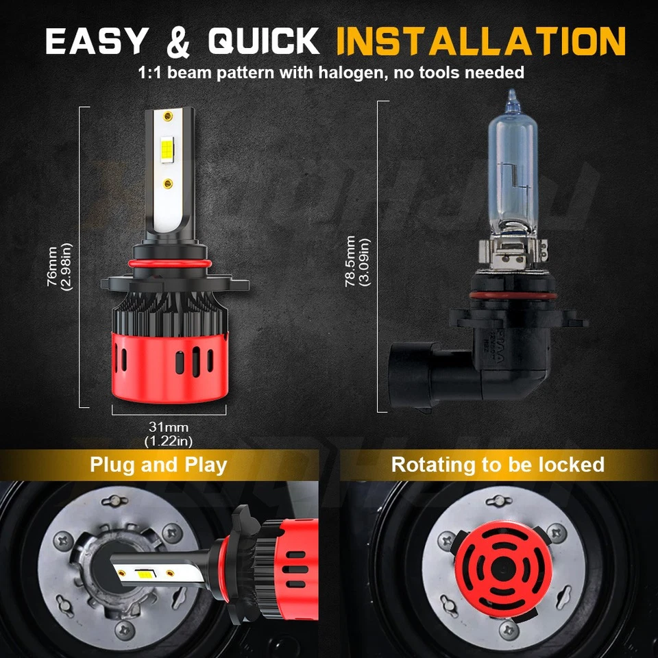 Combo de faros LED de haz alto/bajo para Cadillac Deville 1997-2005 6X Foto 2 de 4