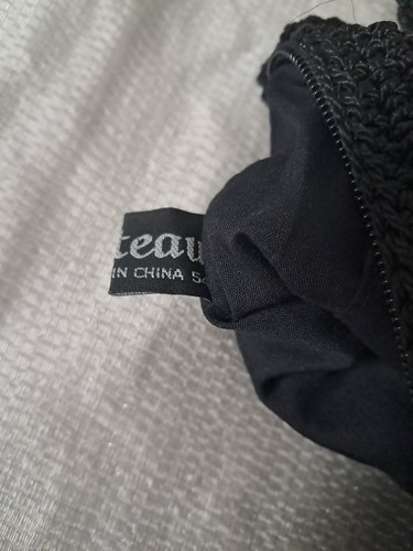 Gehäkelte schwarze kleine Handtasche Chateau Made In China unbenutzt - Bild 4 von 6