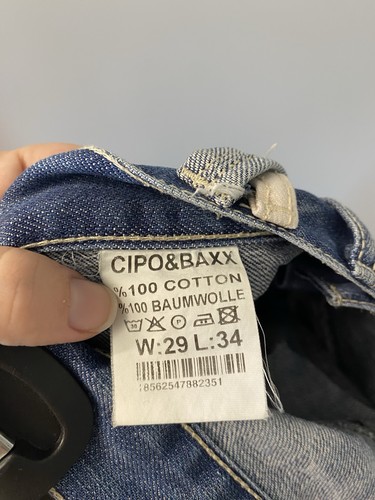 Cipo and Baxx jeans Distressed Button Fly Size 28 X 32 Blue Wash Y2K - Picture 8 of 10